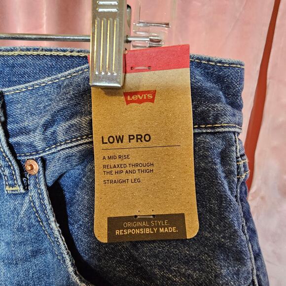 LEVI'S Low Pro Straight Distressed High Rise Jeans 32 - Picture 3 of 4